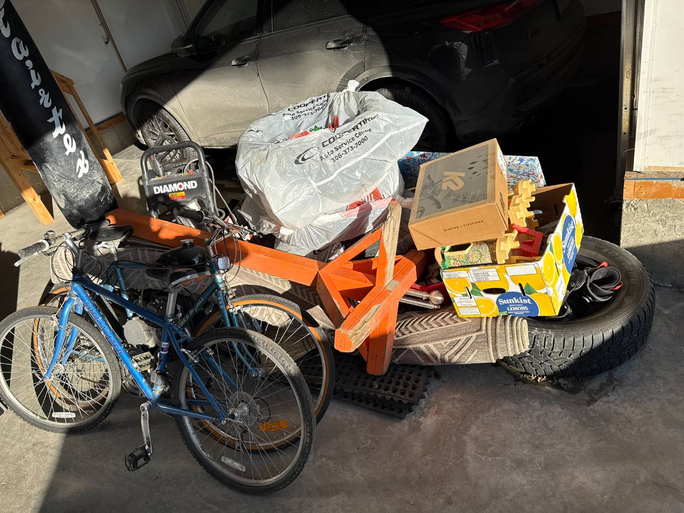 Garage full of junk — before